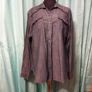 Ariat Men's Dark Blue Casual Button Down Shirt